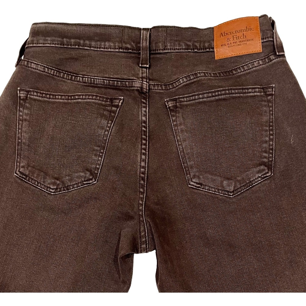 Abercrombie & Fitch Mens 29x30 Signature Stretch Athletic Straight Brown Jeans - Picture 5 of 7